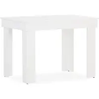 Homestyle4u Eettafel, eikenhouten tafel, wit, 90x60 cm, houten tafel, keukentafel, massief houten tafel, salontafel