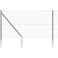 vidaXL Eurohek met Puntige Spikes 25 x 1 m PVC-Coated Staal Grijs Mesh