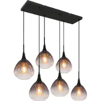 Globo Zwarte hanglamp Olsen 6-lichts