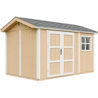Timbela M914A-HARVEST HONEY - LP SmartSide Tuinhuis op houtbasis - 8,68 m² - 250x412xH252 cm - met vloer en verf