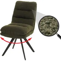 MCW Eetkamerstoel -G66, keukenstoel, draaibare autostand stof/textiel bouclé MVG ~ groen
