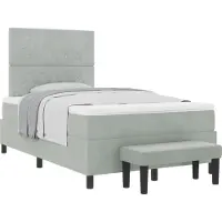 vidaXL Boxspring bed met hoofdeinde Lichtgrijs 200 x 120 cm Fluweel