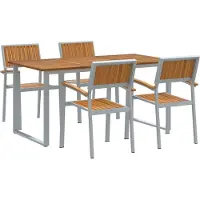 vidaXL Tuin Eettafel Set 5 st Grijs Massief Acacia Hout