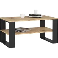 Akord Salontafel Koffietafel ALEX / Artisan Eik - Zwart / 92x45x53 cm