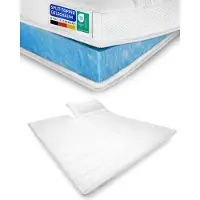 AM Qualitätsmatratzen Surmatelas memoire de forme 200 x 200 pour 2 personnes - Surmatelas epais en mousse de gel - moelleux et adaptable - Surmatelas avec fente 200x200 cm - ideal pour lit double