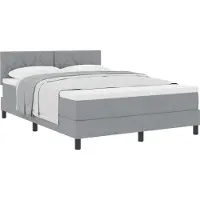 vidaXL Boxspring bed met hoofdeinde Lichtgrijs 160 x 200 cm Stof