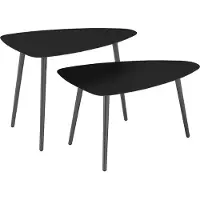 Outsunny -Couchtisch 2er Set-Stahl-Schwarz