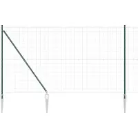 vidaXL Euro-hek met grondpennen 10 x 1,6 m PVC-Coated Staal Groen Mesh