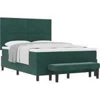 vidaXL Boxspring bed met hoofdeinde Donkergroen 190 x 140 cm Fluweel