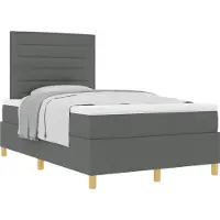 vidaXL Boxspring bed met matras Donkergrijs 120 x 200 cm Stof