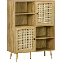 HOMCOM Dressoir - Spaanplaat - 90x32,5x120cm - Eikenhout