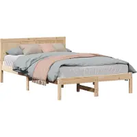 vidaXL Bedframe Bruin 135 x 190 cm Massief grenenhout