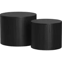 Vicco Tavilo Salontafel set – 48 x 48 cm 2 delen Eiken/zwart