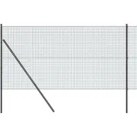 vidaXL gelast draadhek met grondbevestiging 25 x 1,4 m Grijs Mesh