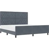 vidaXL Boxspring bed met hoofdeinde Donkergrijs 180 x 200 cm Fluweel
