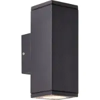 Brilliant antracietkleurige wandlamp HALLY | Up/Down-verlichting | Dimbaar met geschikte lamp | 2x GU10 fitting, max. 10 Watt | Metaal/Glas | IP44