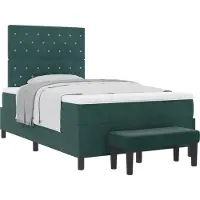 vidaXL Boxspring bed met hoofdeinde Donkergroen 190 x 120 cm Fluweel
