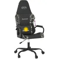 vidaXL Massage gamestoel kunstleer zwart en camouflage