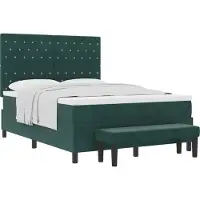 vidaXL Boxspringbed met hoofdeinde, donkergroen, 200 x 140 cm, fluweel