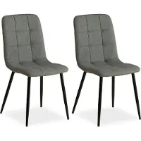 Homestyle4u Eetkamerstoelen, set van 2. Eettafelstoelen, grijs. Eetkamerstoelen, keukenstoelen, gestoffeerde stoelen, modern design