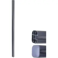 Mendler Aluminium paal Sarthe WPC-omheining, pijlerpaal, insteeksysteem 1,86m ~ grijs