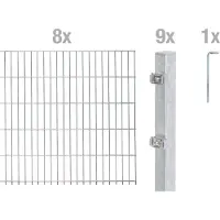 Alberts Dubbelstaafmat hekwerk Basisset Hoogte: 80 - 160 cm, totale lengte: 4 - 30 m, voor plaatsing in beton (set)