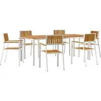 vidaXL Buiten Eettafel Set 7 st 200 x 90 x 75 cm