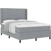 vidaXL Boxspring bed met kussen Lichtgrijs 200 x 140 cm Stof