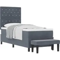 vidaXL Boxspring bed met hoofdeinde Donkergrijs 200 x 80 cm Fluweel
