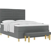 vidaXL Boxspring bed met hoofdeinde Donkergrijs 190 x 140 cm Stof