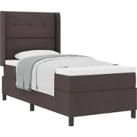 vidaXL Boxspring bed met kussen Donkerbruin 190 x 90 cm Stof