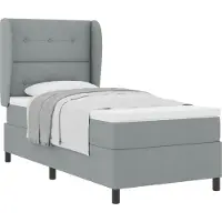 vidaXL Boxspring bed met hoofdeinde Lichtgrijs 80 x 200 cm Stof