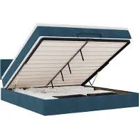 vidaXL Ottoman bed met matras en LED's 160x200cm fluweel donkerblauw