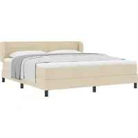vidaXL Boxspring bed met hoofdeinde Crème 180 x 200 cm Stof