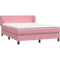vidaXL Boxspring met matras fluweel roze 160x220 cm