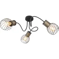 Globo Plafondlamp Argusto 3 Lichts Zwart