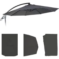 Mendler Vervangingshoes voor zweefparasol Deluxe -D14, parasolhoes rond Ø 3m ~ antraciet zonder klep