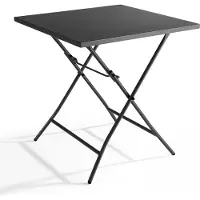 Oviala - Vierkante inklapbare tuin tafel van grijs staal - Palavas