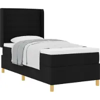vidaXL Boxspring bed met matras met hoofdeinde Zwart 90 x 190 cm Stof