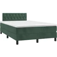 vidaXL Boxspring met matras fluweel donkergroen 120x190 cm