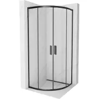 Mexen Rio halfronde douchecabine 80 x 80 , transparant, zwart - 863-080-080-70-00