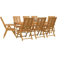 vidaXL Tuin Eettafel Set 9 st Bruin Massief Acacia Hout