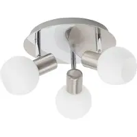 Brilliant Spotrondel Tiara | Tijdloze plafondlamp | Metaal/Glas | IJzer/Wit | Kantelbaar | 3x E14, max. 40W