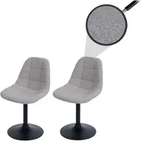 Mendler Set van 2 eetkamerstoelen -A60, keukenstoel, draaistoel, staal MVG stof/textiel bouclé (450 g/m²) ~ taupe