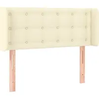 vidaXL Hoofdbord met randen 93x16x78/88 cm kunstleer crèmekleurig
