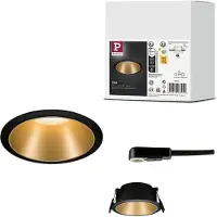 Paulmann Inbouwlamp Cole rond 88 mm GU10 max. 10W 230V dimbaar Zwart, Goud mat