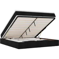 vidaXL Ottoman bed met matras 180x200cm stof zwart