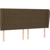 vidaXL Hoofdbord met randen 203x23x118/128 cm stof donkerbruin