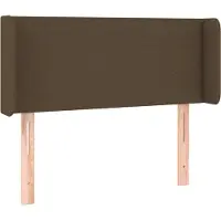 vidaXL Hoofdbord met randen 93x16x78/88 cm stof donkerbruin