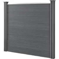 Neu.holz HKC Schuttingpaneel met palen grijs 165x162 cm